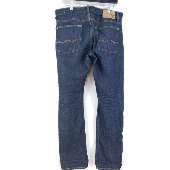 American Eagle Slim Straight Jeans Men's Size 32/32 Dark Wash - Picture 3 of 6